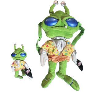 Y2K Alien 1999 Eerie World 20" Backpack 9" Plush Jekyll & Hyde Hard Eyes NEW LOT